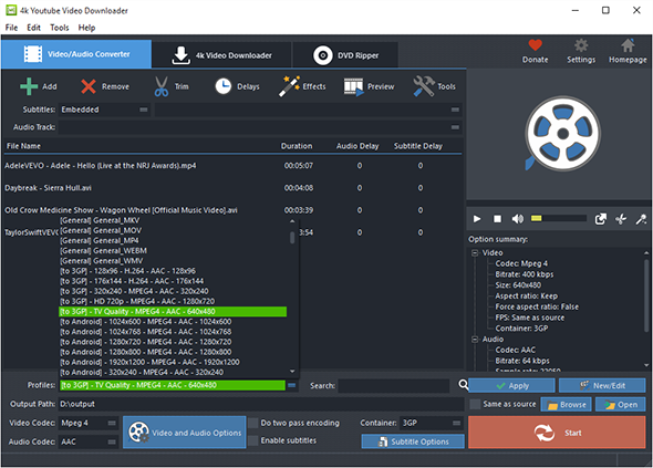 Set Output Format & Quality